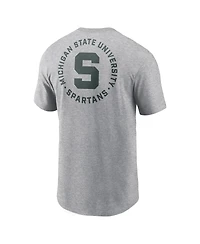 Nike Men's Heather Gray Michigan State Spartans Campus 2-Hit T-Shirt