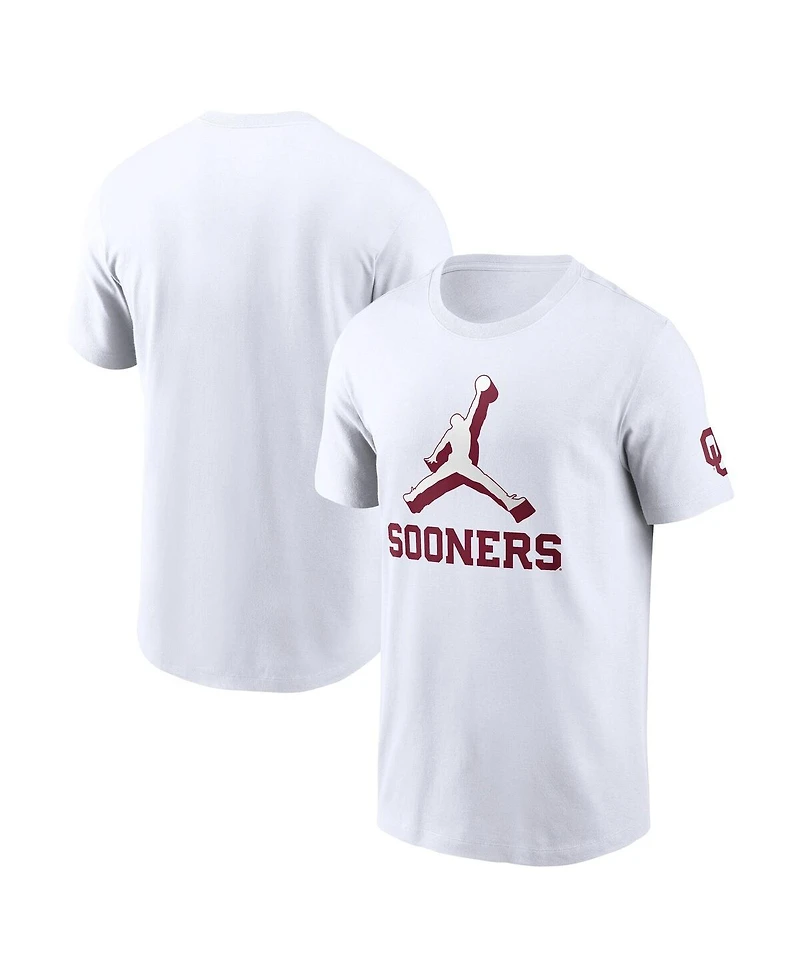 Jordan Men's White Oklahoma Sooners Primetime 2-Hit Swoosh T-Shirt
