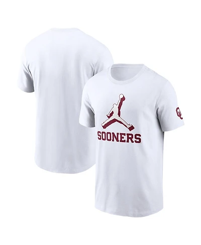 Jordan Men's White Oklahoma Sooners Primetime 2-Hit Swoosh T-Shirt