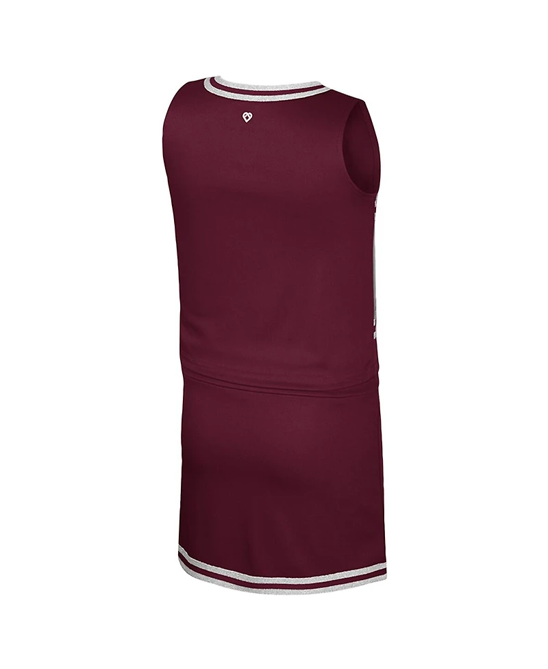 Colosseum Big Girls Maroon Texas A&M Aggies Cheerleader Top and Skirt Set