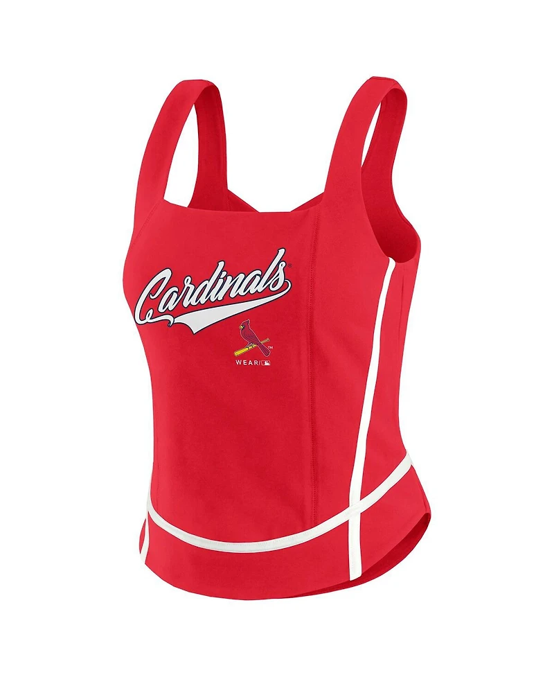 Wear by Erin Andrews Women's Red St. Louis Cardinals Square Neck Tank Top