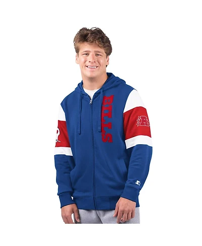 Starter Men's Royal Buffalo Bills Extreme Vintage Logo Full-Zip Hoodie