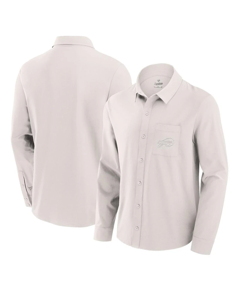 Fanatics Men's Cream Buffalo Bills Front Office Long Sleeve Button-Up Shirt