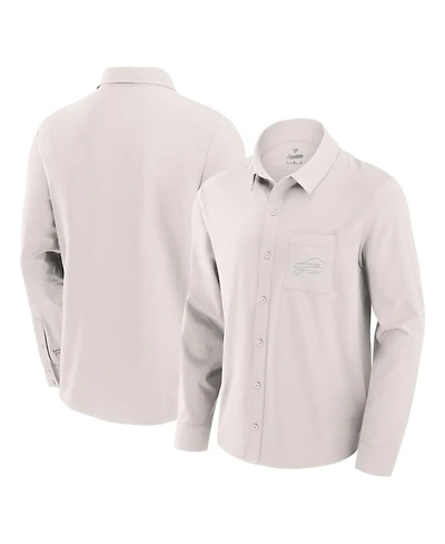 Fanatics Men's Cream Buffalo Bills Front Office Long Sleeve Button-Up Shirt