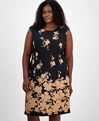 Connected Plus Floral-Print Fit & Flare Dress