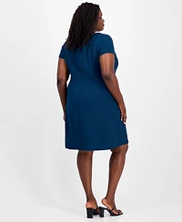Connected Plus Pleated Fit & Flare Dress