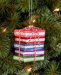 Holiday Lane Eclectic Charm Glass Book Stack Ornament, Macy's Exclusive