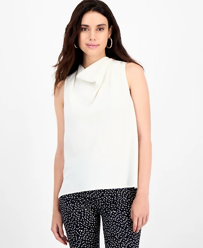 I.n.c. International Concepts Petite Draped-Neck Sleeveless Top, Macy's Exclusive