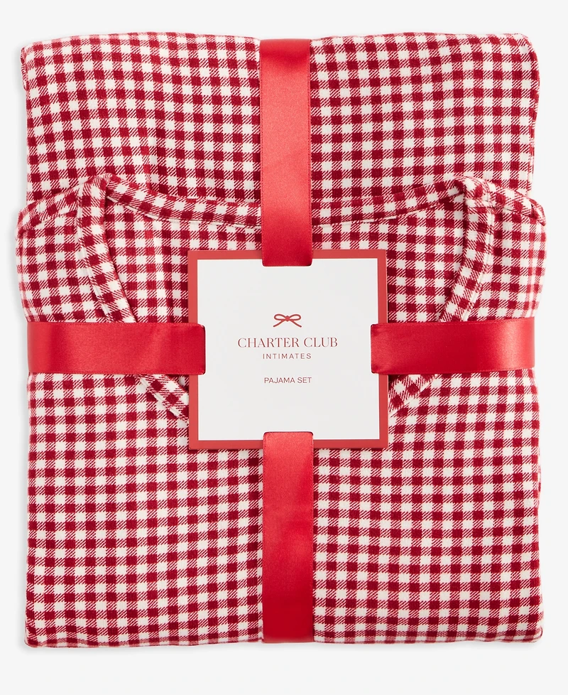 Charter Club Women's 2-Pc. Printed Long-Sleeve Packaged Pajamas Set, Created for Macy's