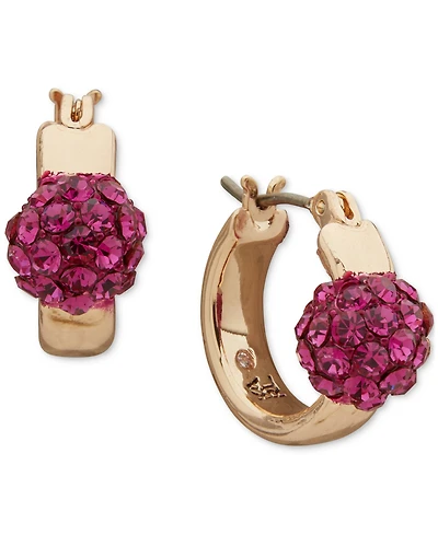 Karl Lagerfeld Paris Small Pave Fireball Hoop Earrings, 0.68"