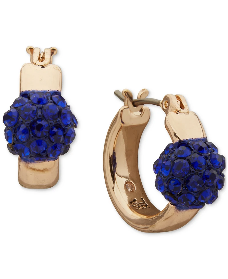 Karl Lagerfeld Paris Small Pave Fireball Hoop Earrings, 0.68"