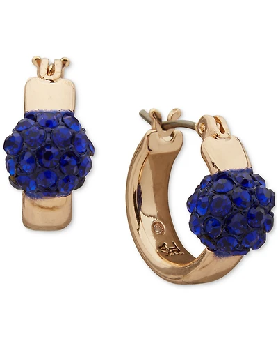 Karl Lagerfeld Paris Small Pave Fireball Hoop Earrings, 0.68"