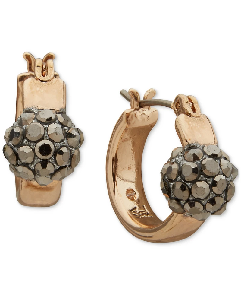 Karl Lagerfeld Paris Small Pave Fireball Hoop Earrings, 0.68"