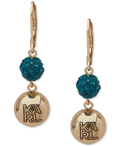 Karl Lagerfeld Paris Crystal Double Drop Earrings