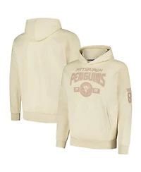 LevelWear Men's Sidney Crosby Khaki Pittsburgh Penguins Oversized Contact Name Number Pullover Hoodie
