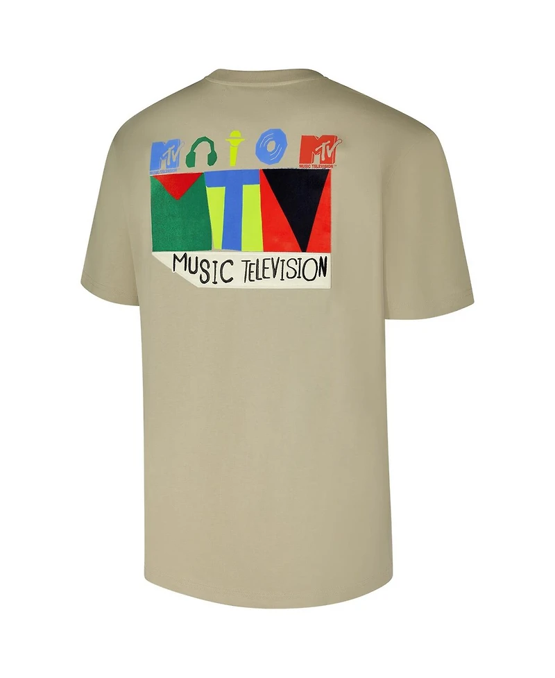 Freeze Max Men's Tan Mtv Color Blocking Loose Fit T-Shirt