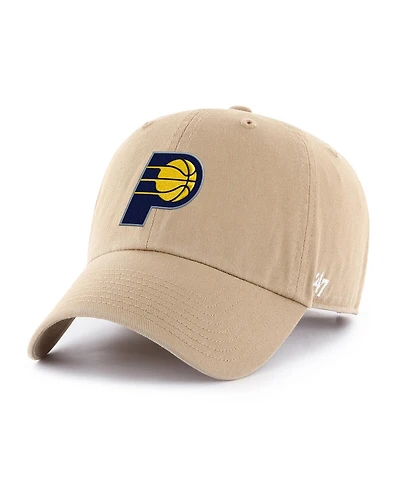 '47 Brand Men's Khaki Indiana Pacers Primary Logo Clean Up Adjustable Hat