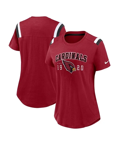 Nike Women's Heather Red Arizona Cardinals Historic Slub Fashion T-Shirt