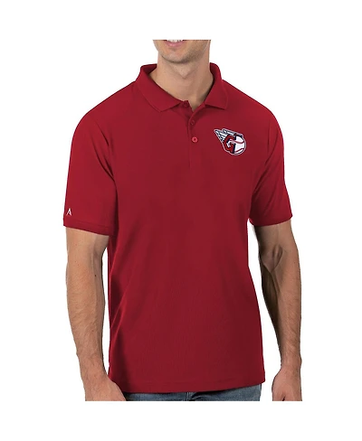 Antigua Men's Red Cleveland Guardians Legacy Pique Polo Shirt