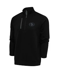 Antigua Men's Black San Francisco 49ers Tonal Logo Generation Quarter-Zip Pullover Sweatshirt