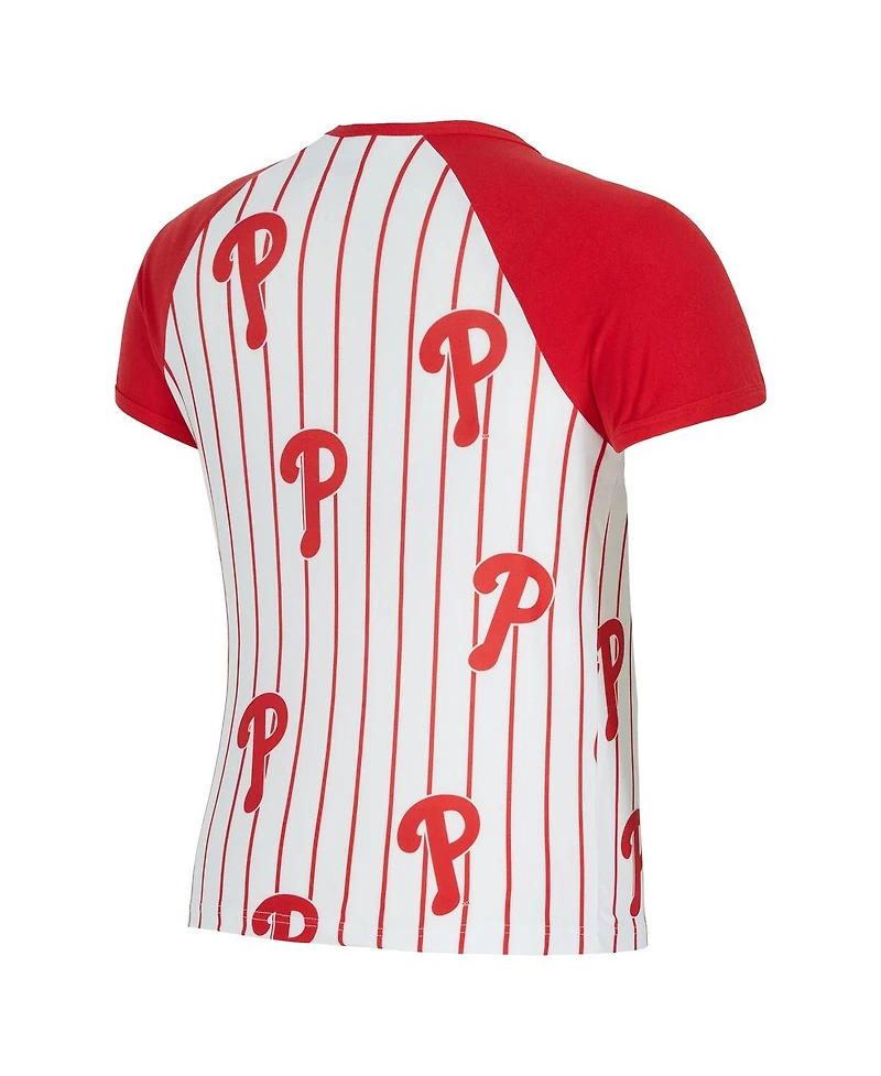 Concepts Sport Women's White Philadelphia Phillies Outbound Pinstripe Raglan Top