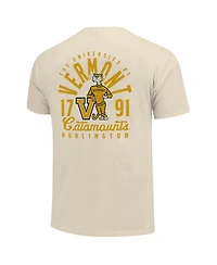 Image One Men's Cream Vermont Catamounts Comfort Colors Mascot Overlay T-Shirt
