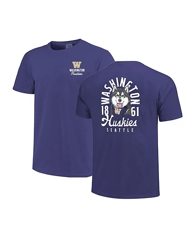 Image One Men's Purple Washington Huskies Comfort Colors Mascot Overlay T-Shirt