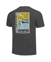 Image One Men's Graphite Notre Dame Fighting Irish Comfort Colors Minimal Vista Distressed Graphics T-Shirt