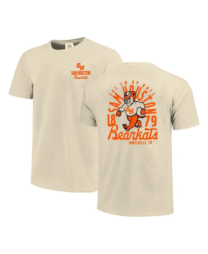 Image One Men's Cream Sam Houston State Bearkats Comfort Colors Mascot Overlay T-Shirt