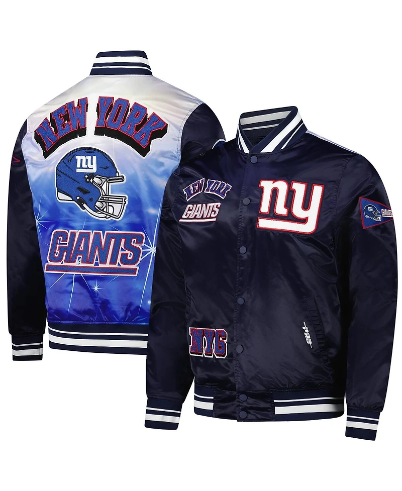 Pro Standard Men's Navy New York Giants Sublimated Satin Full-Snap Jacket