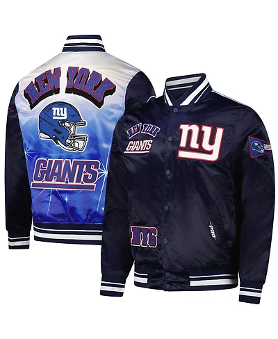 Pro Standard Men's Navy New York Giants Sublimated Satin Full-Snap Jacket
