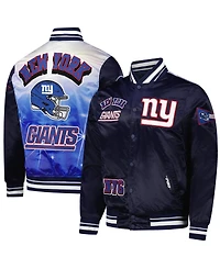 Pro Standard Men's Navy New York Giants Sublimated Satin Full-Snap Jacket