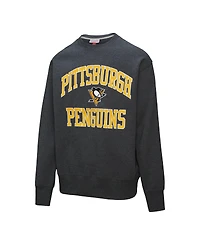 Mitchell & Ness Men's Heather Charcoal Pittsburgh Penguins Playoff Win Fleece Pullover Sweatshirt