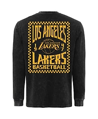 Sportiqe Men's Black Los Angeles Lakers Bono Long Sleeve T-Shirt