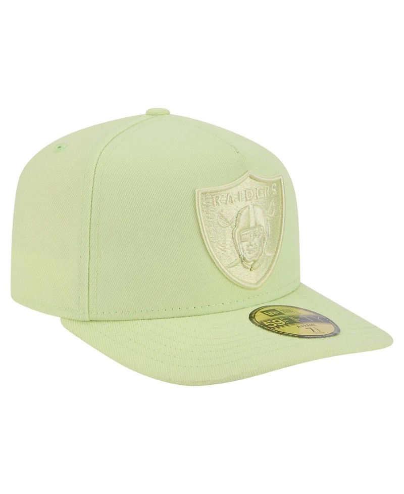 New Era Men's Light Green Las Vegas Raiders Color Pack A-Frame 59FIFTY Fitted Hat