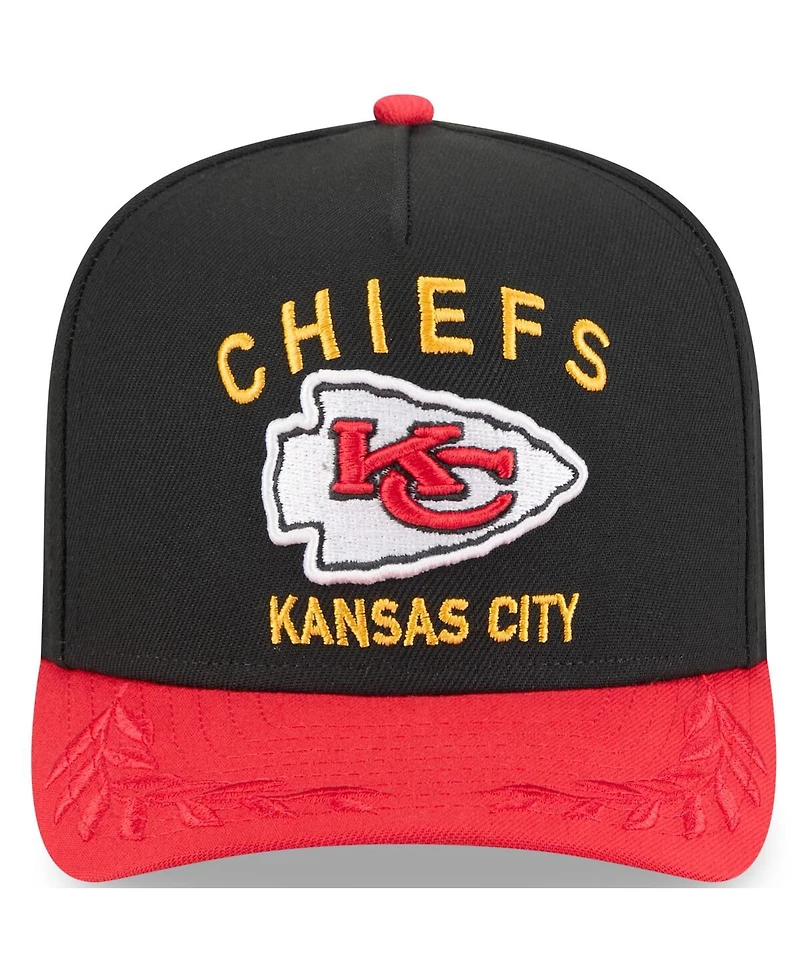 New Era Big Boys and Girls Black/Red Kansas City Chiefs 2025 Nfl Draft A-Frame 9FIFTY Snapback Hat