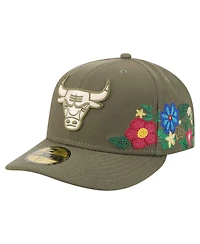 New Era Men's Olive Chicago Bulls Tonal Florals 59FIFTY Fitted Hat