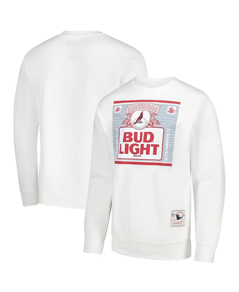 Mitchell & Ness Men's x Bud Light White Arizona Cardinals The Crest Pullover Sweatshirt