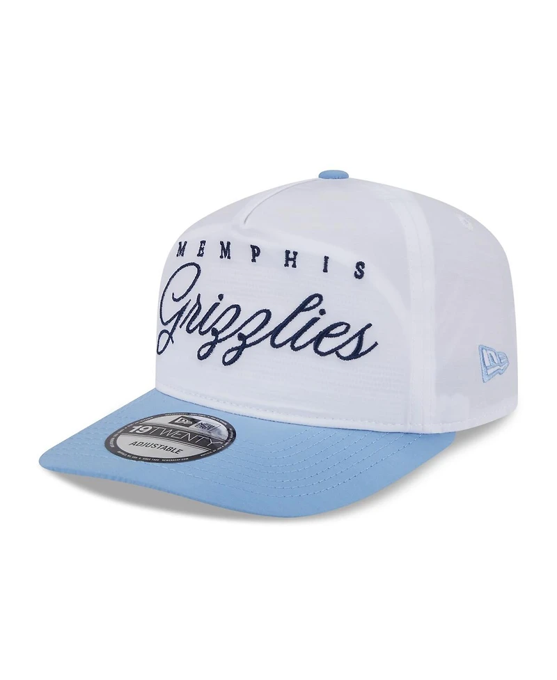 New Era Men's White/Light Blue Memphis Grizzlies 2025 Nba Draft On-Stage Nylon 19TWENTY Adjustable Hat