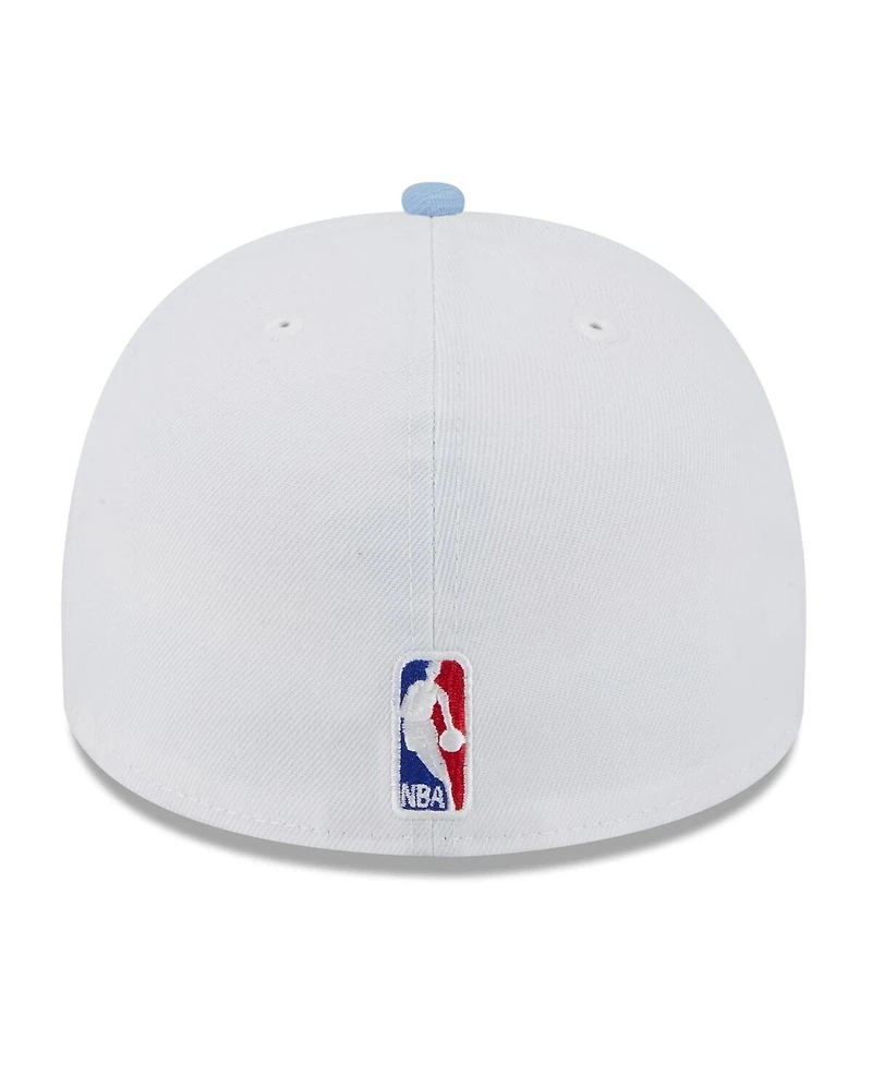 New Era Men's White/Light Blue Memphis Grizzlies 2025 Nba Draft A-Frame 59FIFTY Fitted Hat