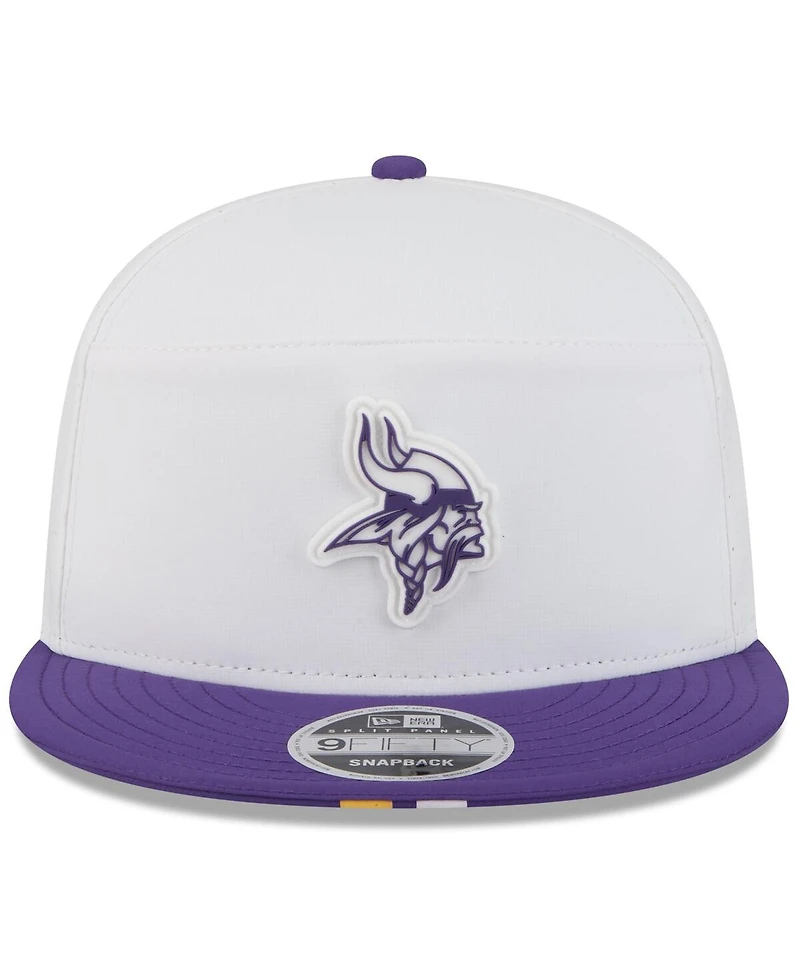 New Era Men's White/Purple Minnesota Vikings 2025 Nfl Training Camp Split Panel 9FIFTY Snapback Hat