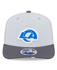 New Era Men's Gray/Graphite Los Angeles Rams 2025 Nfl Training Camp 9SEVENTY Adjustable Hat