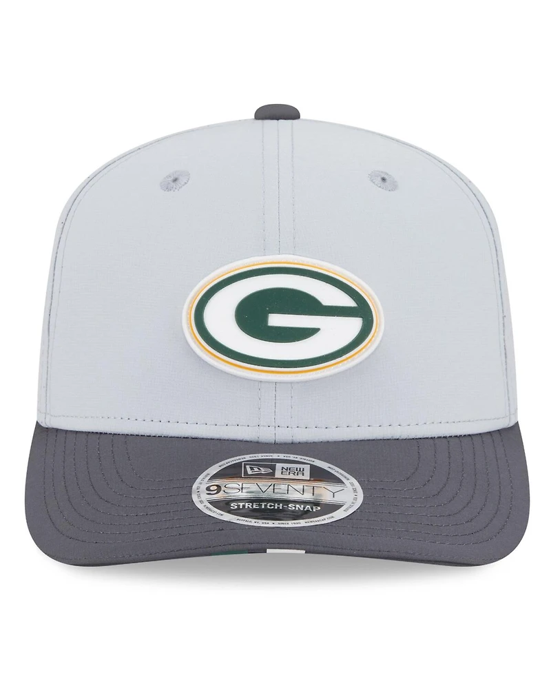 New Era Men's Gray/Graphite Green Bay Packers 2025 Nfl Training Camp 9SEVENTY Adjustable Hat
