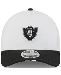 New Era Big Boys and Girls White/Black Las Vegas Raiders 2025 Nfl Training Camp A-Frame 9FORTY Adjustable Hat