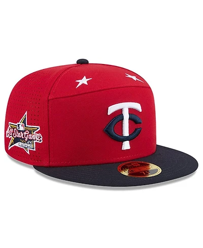 New Era Men's Red/Navy Minnesota Twins 2025 Mlb All-Star Game Side Patch 59FIFTY Fitted Hat