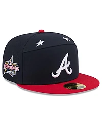 New Era Men's Navy/Red Atlanta Braves 2025 Mlb All-Star Game Side Patch 59FIFTY Fitted Hat