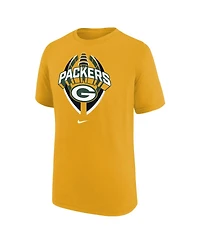 Nike Big Boys and Girls Gold Green Bay Packers Icon Legend T-Shirt