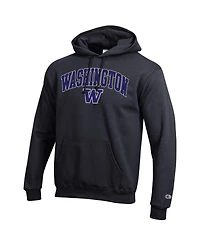 Champion Men's Black Washington Huskies Arch Over Logo Pullover Hoodie