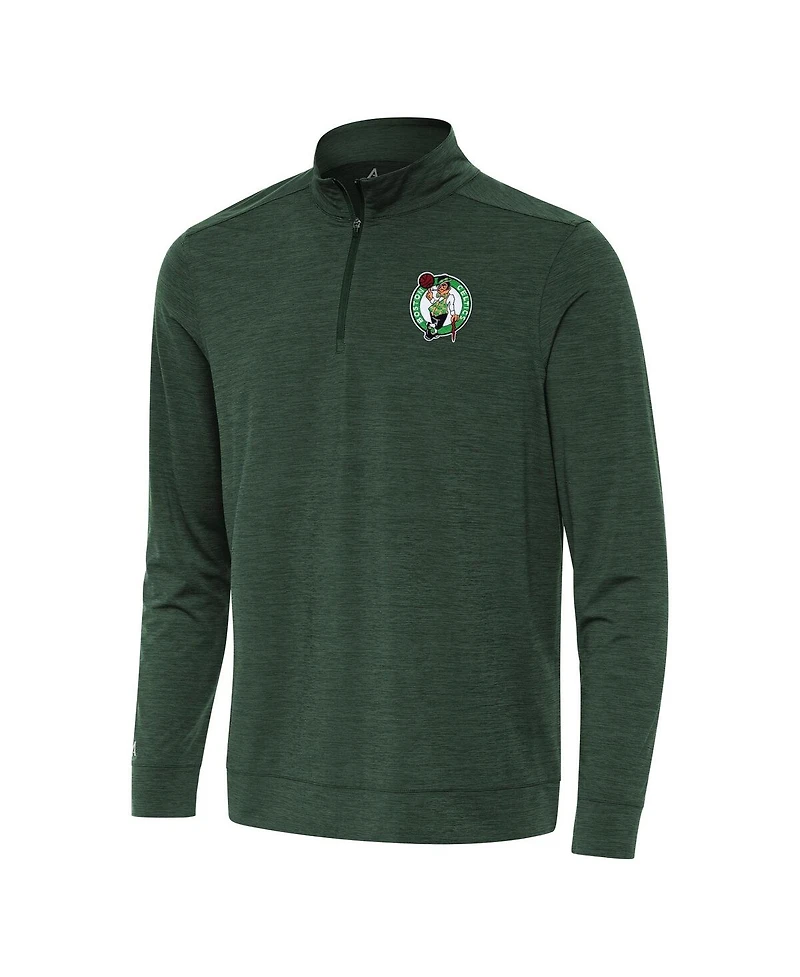 Antigua Men's Hunter Green Boston Celtics Bright Quarter-Zip Sweatshirt