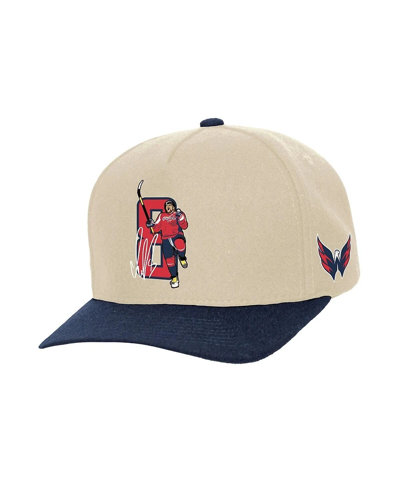 Mitchell & Ness Men's Alexander Ovechkin Cream Washington Capitals All Time Goals Pro Crown Adjustable Hat